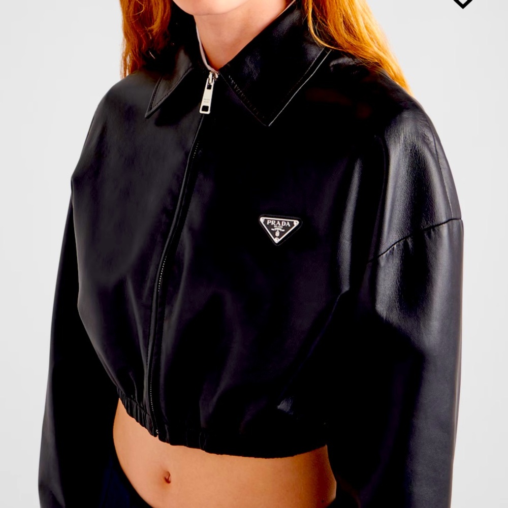 Faux leather Cropped jacket